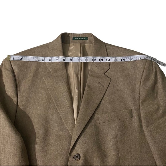 Ralph Lauren Canada Beige 3-Button Silk Wool Blend Suit Jacket Men’s Blazer 44L - Picture 12 of 14